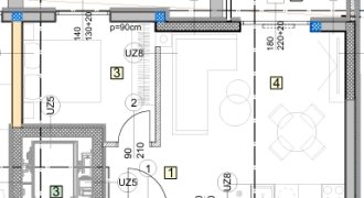 OSIJEK,NOVI GRAD, mali stan (dvosoban) na 2.katu, LIFT, 44,59m2