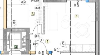 OSIJEK, NOVI GRAD, dvosoban stan u izgradnji 44,59m2, 3.kat, LIFT