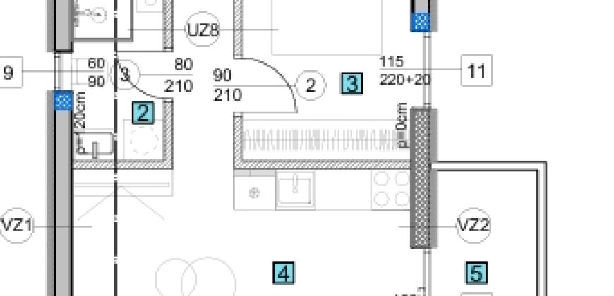 STAN, OSIJEK, NOVI GRAD, DIVALTOVA ULICA, dvosoban stan na 1.katu 38,86 m2 (S15) – DVORIŠNA ZGRADA