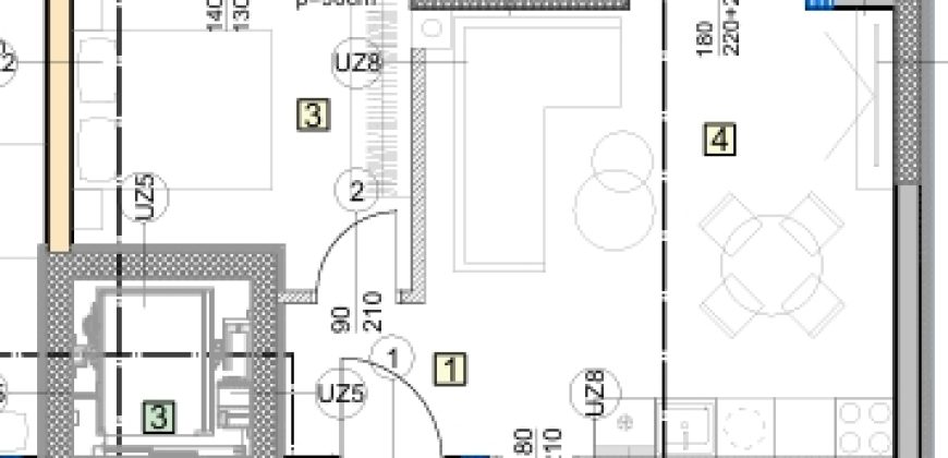 STAN,OSIJEK, NOVI GRAD,DIVALTOVA ULICA dvosoban stan na 1.katu 44,59 m2, LIFT (S3)