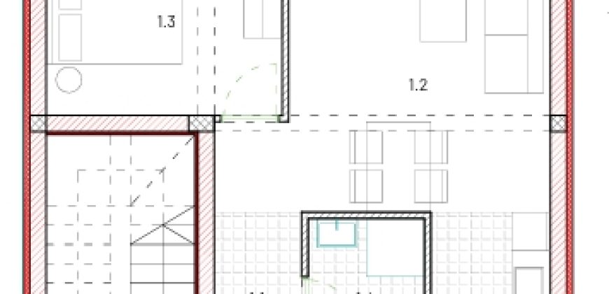 STAN OSIJEK RETFALA, dvosoban stan u prizemlju 44,69m2+NATKRIVENI PARKING
